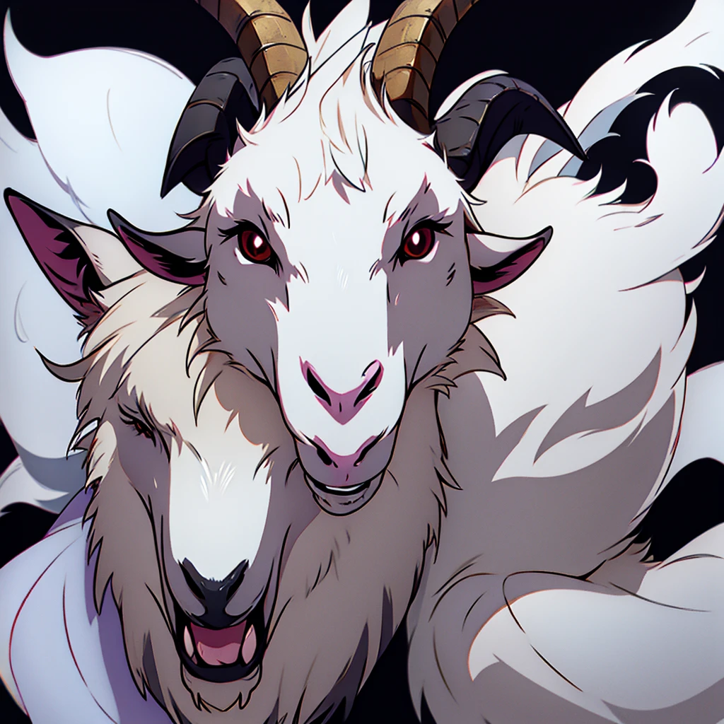 Evil goat black background