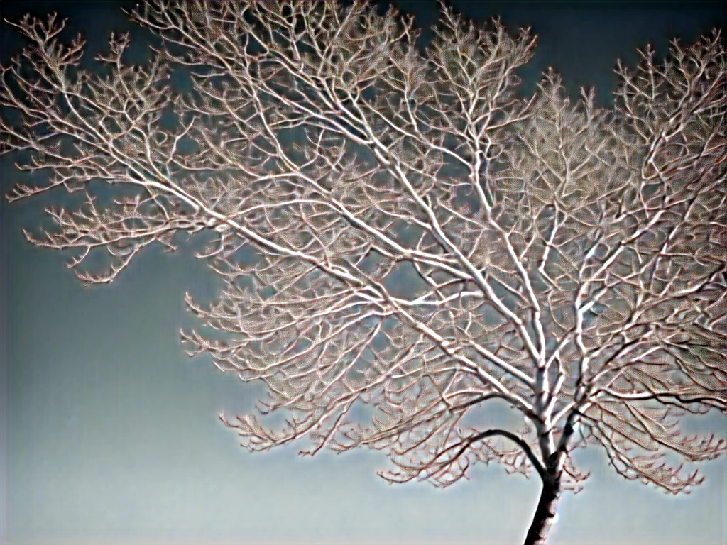 Best Quality,ultra detailed,realist,bottom y suelo blanco. monochrome, high contrast lights and shadows. black lines. Minimalist composition, details, serene white. Minimalist Design. Representation of a solitary tree, autumn. dry branches. ,ethereal beauty,perfect balance between simplicity and complexity,magic essence. bottom, sky and white dream.