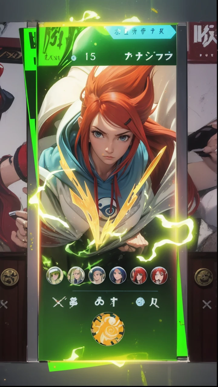 Masterpiece, ultra-detailed, 1girl, solo, Uzumaki Kushina, long red hair, hair ornament, red hair, hairclip, (blue eyes:1.5), wearing Streetwear Hoodie, looking at viewer, upper body, full body,  indoors, (masterpiece:1.2), best quality, high resolution, extremely detailed face, perfect lighting, extremely detailed CG, (perfect hands, perfect anatomy),
