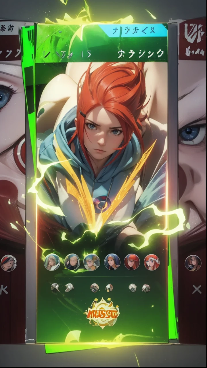 Masterpiece, ultra-detailed, 1girl, solo, Uzumaki Kushina, long red hair, hair ornament, red hair, hairclip, (blue eyes:1.5), wearing Streetwear Hoodie, looking at viewer, upper body, full body, indoors, (masterpiece:1.2), best quality, high resolution, extremely detailed face, perfect lighting, extremely detailed CG, (perfect hands, perfect anatomy),