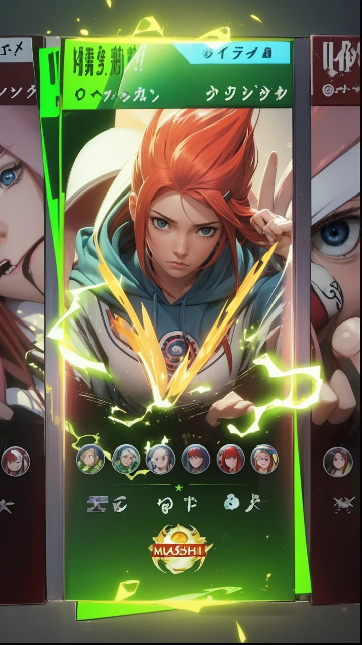 Masterpiece, ultra-detailed, 1girl, solo, Uzumaki Kushina, long red hair, hair ornament, red hair, hairclip, (blue eyes:1.5), wearing Streetwear Hoodie, looking at viewer, upper body, full body, indoors, (masterpiece:1.2), best quality, high resolution, extremely detailed face, perfect lighting, extremely detailed CG, (perfect hands, perfect anatomy),