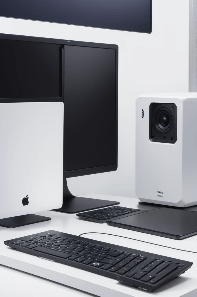 Real desktop with white background