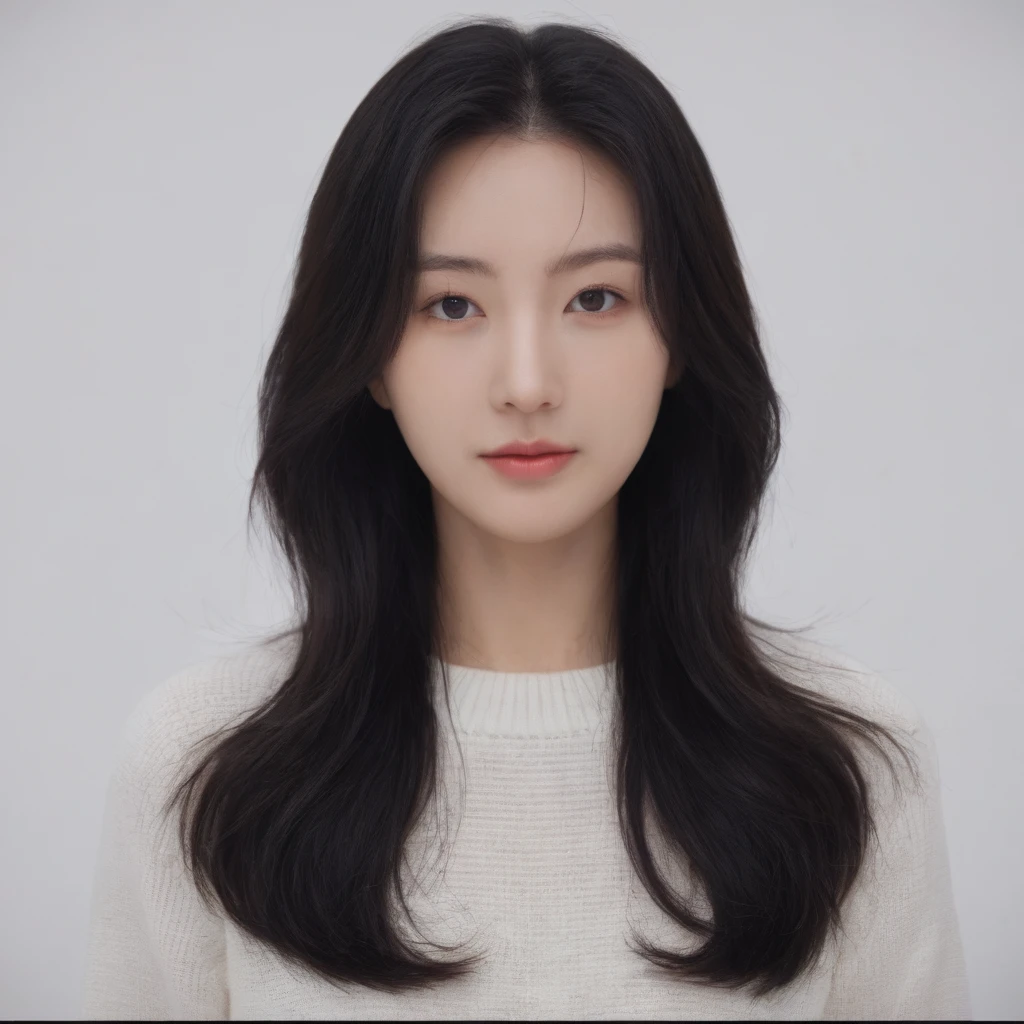 Best Quality, 8k, Masterpiece, (Portrait: 1.3), (photo realistic:1.4), (hyper realistic:1.4), Sharp Focus, looking at viewer, (smoother lighting:1.1), (increase cinematic lighting quality:0.9), realistic lighting, backlighting, light on face, ray trace, (brightening light:1.2), (Increase quality:1.4), sharp detail, (best quality real texture skin:1.4), finely detailed eyes, black_eyes, finely detailed face, 25 year old Korean woman, (white formal_shirt:1.4), (Create an image maintaining the orig...