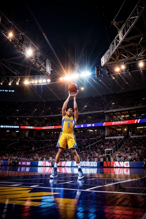 GIVE ME AN ULTRA MEGA SPECTACULAR BACKGROUND COMBINED WITH ALL THE MOST SPECTACULAR BACKGROUNDS IN BASKETBALL