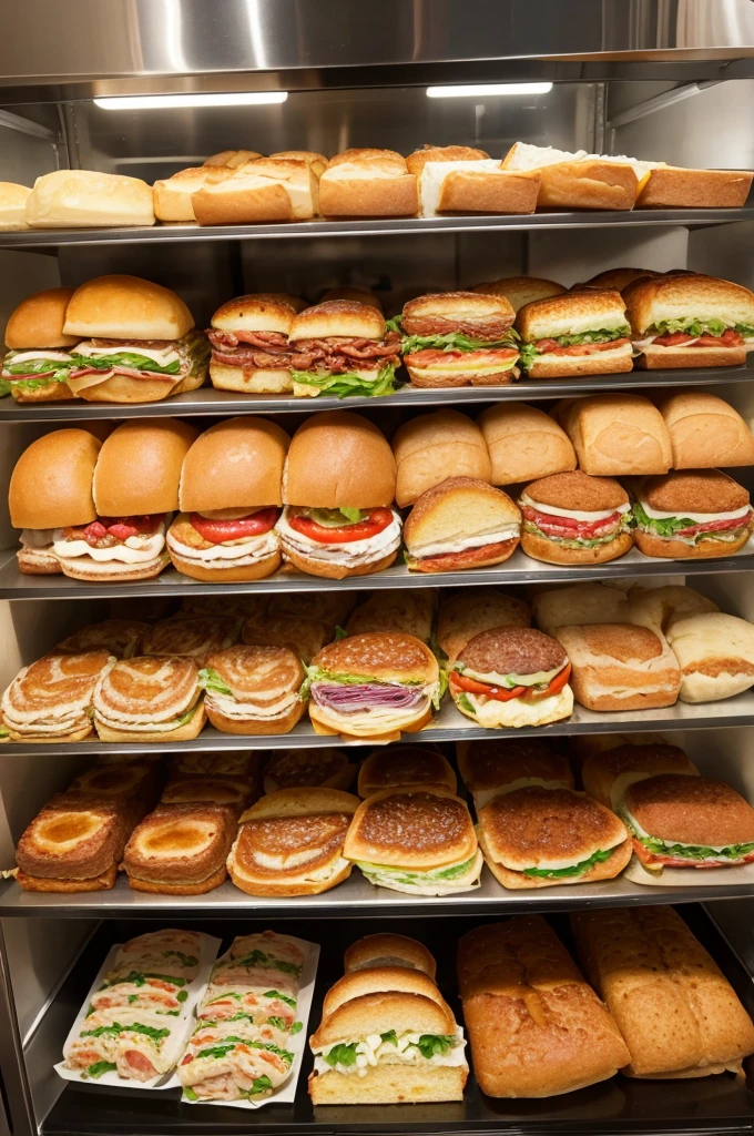 Various sandwiches, cake, tortas , with the name on the bottom of Senhores do Lanche
