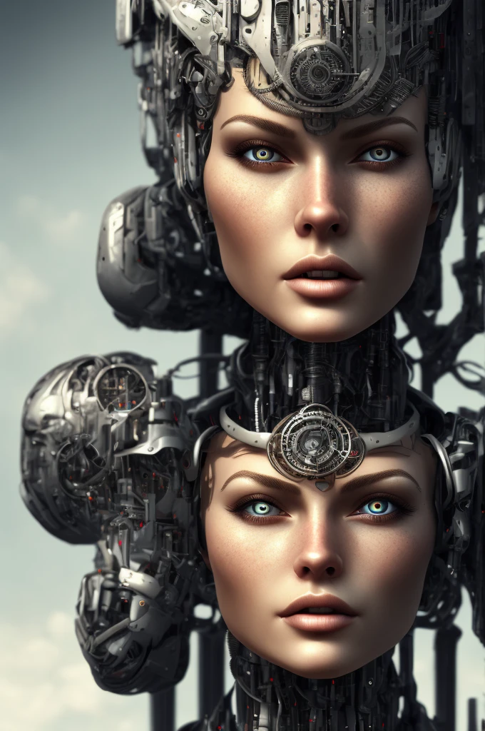 Full body cyborg| Full length portrait| detailed face| symmetrical| steampunk| cyberpunk| cyborg| intricate detailed| to scale| Hyper realistic| cinematic lighting| digital art| conceptual art| estilo mdjrny-v4
