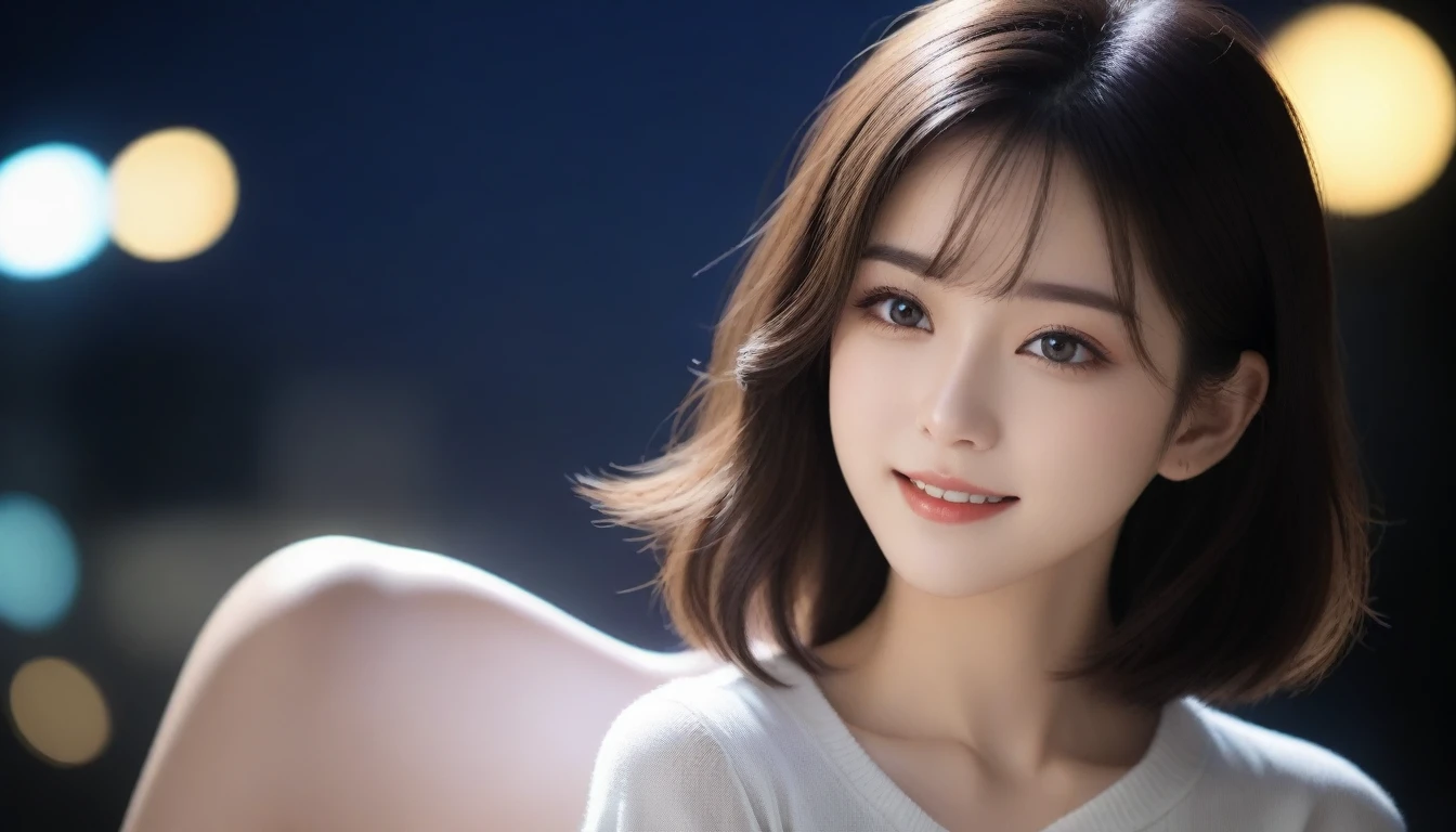 8k, Ultra-high resolution, Highest quality, masterpiece, 三分割法によるphotograph,Surreal, photograph, 1 Girl, (:1.3), pretty girl, Cute Face, Beautiful eyes in every detail, 細かくdetailedに,masterpiece,One Girl:1.2, Japan Female Announcer,extream close up,light smile,Black Hair,Wavy bob,Night view,bustling street,Prostitute,Flashy clothing,Slutty Makeup,Realistic Skin, Perfect and beautiful face ,完璧でCute Face, Skin with attention to detail, Perfect limbs、Narrow waist、Thin legs),Looking at the audience、beauty,Long neck、(((Ideal body type))),A cup small breasts :2,Portraiture:2,Perfect Anatomy,鮮明なdetailed,detailed,Surreal,Light and shadow,glowing