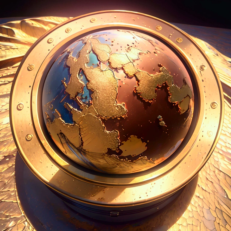 Mysterious golden island that exudes a beautiful warmth, wide shot, cinematic angle, realistic, hyper-realistic, photorealistic, (best quality,4k,8k,highres,masterpiece:1.2),ultra-detailed,(realistic,photorealistic,photo-realistic:1.37),vivid colors,dramatic lighting,