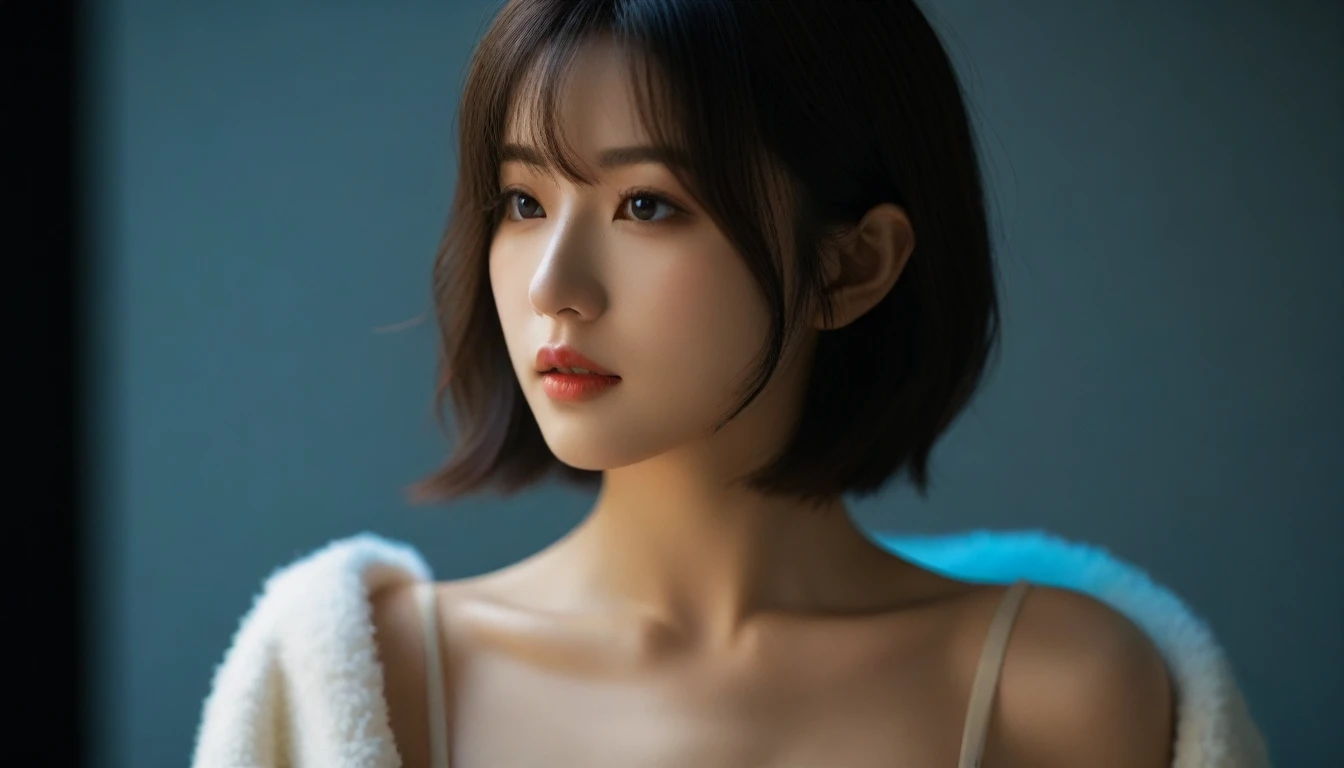 8k, Ultra-high resolution, Highest quality, masterpiece, 三分割法によるphotograph,Surreal, photograph, 1 Girl, (:1.3), pretty girl, Cute Face, Beautiful eyes in every detail, 細かくdetailedに,masterpiece,One Girl:1.2, Japan Female Announcer,extream close up,light smile,Black Hair,Wavy bob,Night view,bustling street,Prostitute,Flashy clothing,Slutty Makeup,Realistic Skin, Perfect and beautiful face ,完璧でCute Face, Skin with attention to detail, Perfect limbs、Narrow waist、Thin legs),Looking at the audience、beauty,Long neck、(((Ideal body type))),A cup small breasts :2,Portraiture:2,Perfect Anatomy,鮮明なdetailed,detailed,Surreal,Light and shadow,glowing