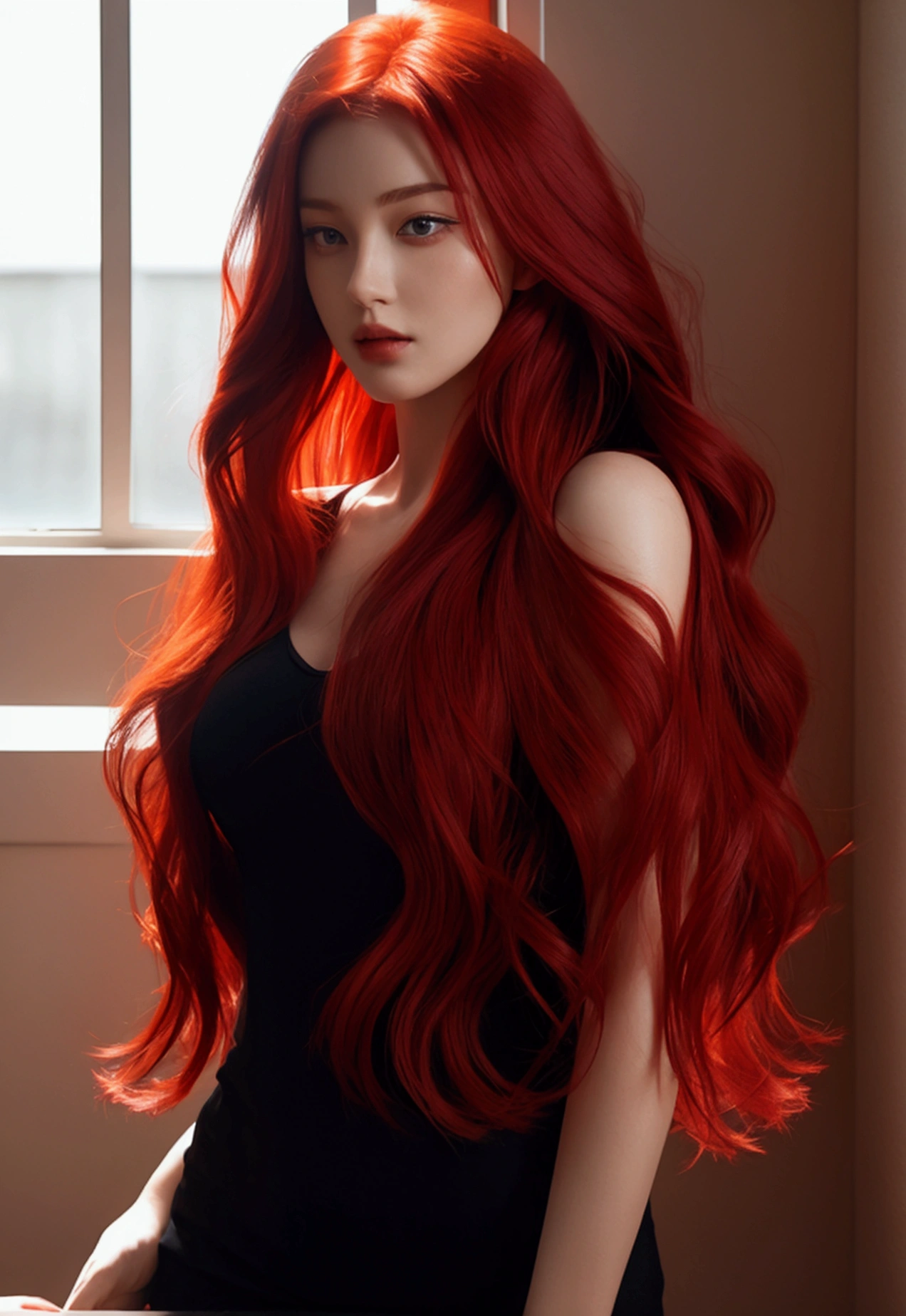 beautiful woman,red hair