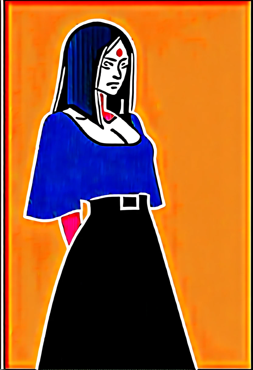 1womanl, Raven, skin black, collant preto, medieval skirt, black cloack, dark cowl , long hair, wavy black hair, forehead jeauel, purples eyes, waist belt, firm skin, standing, toned, breastsout, pose, natta, moonlights, ((posando)), motion lines, trunk, trunk, portraite, b&au. Contour, from various angles.