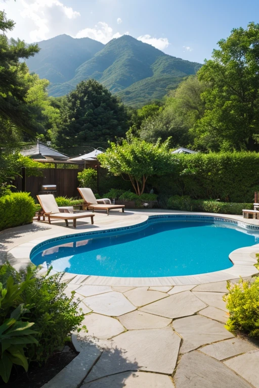 garden、Large pool