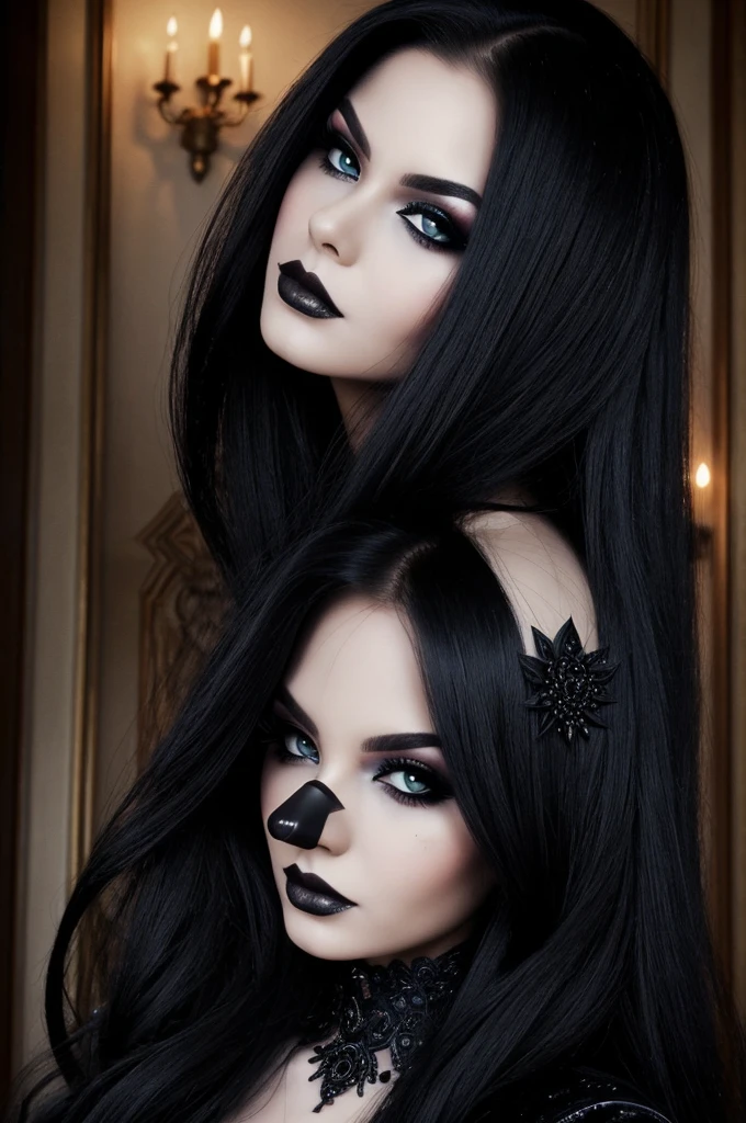 ((best quality)), ((masterpiece)), (detailed), perfect face Beauty queen mistery gothic dark bad bitch sunrise malefic manga