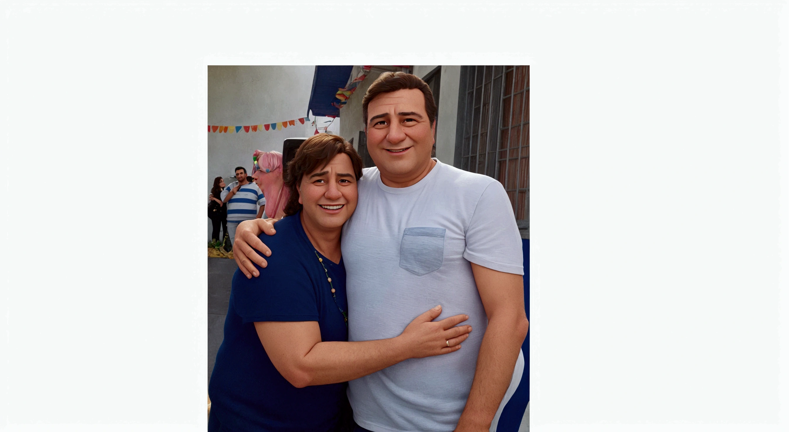 there is a man and woman hugging each other outside, momma and papa, profile image, david rios ferreira, pilar, juan gimenez, by david rubín, karla ortiz, by Nándor Katona, beto val, by Matteo Pérez, having a great time, foto realista, by Fernando Gerassi, daniel mirante, happy couple