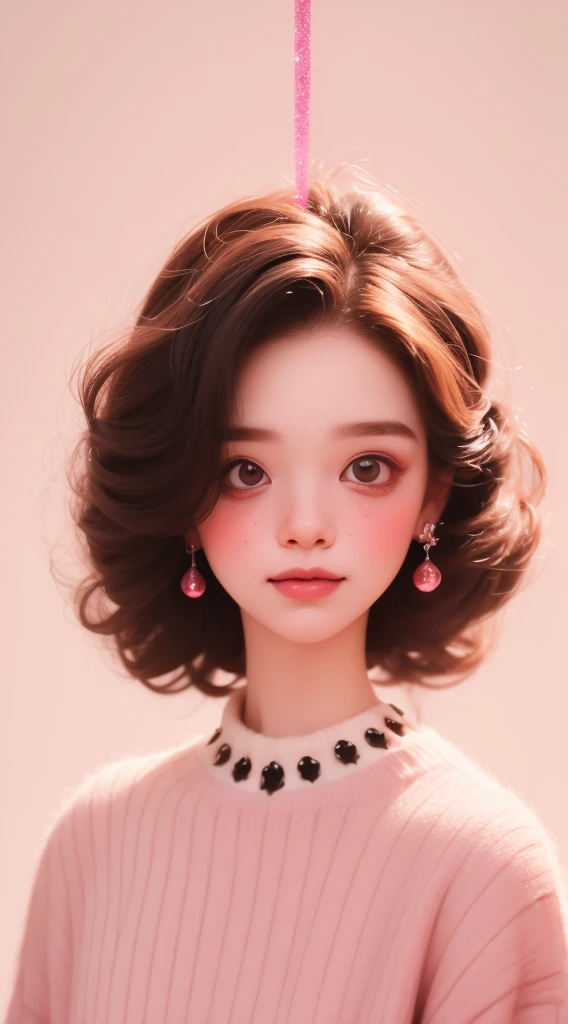 (This is an immaculate horror fantasy image that feels unnervingnand emphasizes glitter and iridescence.) Generate a ((blind)) obscurly perfectnwoman with grey silver curly hair and milky white eyes. Her face is important and is perfectly formed with puffy lips and perfect features. (Her eyes are critically important and are (blank) and (solid white)). The image exudes ethereal beauty and soft fantasy/ aswell as sinister tones of subtle violence. Include sweet and detailed birds/ some with severed heads and soft, luminous flowers with blood drops like dew drops w white highlights. The image's background is decorated in shades of pink, shimmer, glitter, and macabre fantasy details like colored bubbles, skulls and cosmos. Utilize dynamic composition to create a compelling and action-packed image. Dramatic lighting and cinematic lighting enhance the woman's beauty and the soft colors in the artwork. Include fantasy, cute, colorful, colourful, interesting magic background, ((((blank eyes)))), ((((empty white eyes)))), (shirome eyes:1.3), (smirking), (perfectly rendered solid whiteeyes), ((short neck)) wide dental exaggerated smile disturbingly contrasting the entire peice outside of it