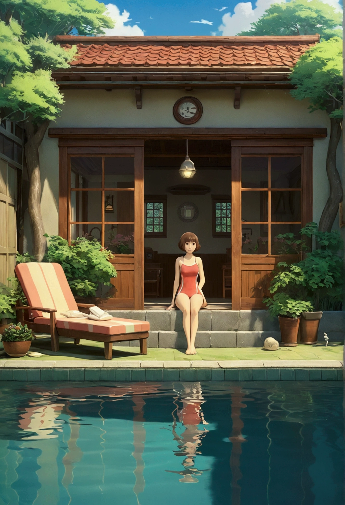 Ghibli Summer Pool Chick swim