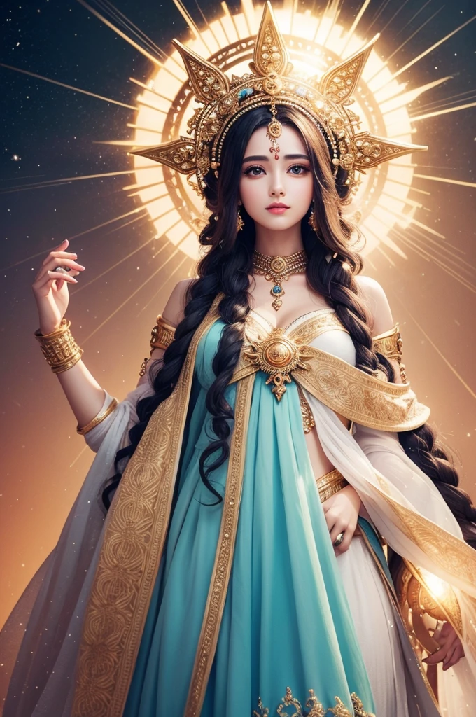 Create a Universal Goddess of Divine Light with absolutely beautiful clothes (Tremendous Style)