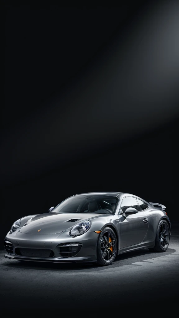black background with a gray porche on the front
