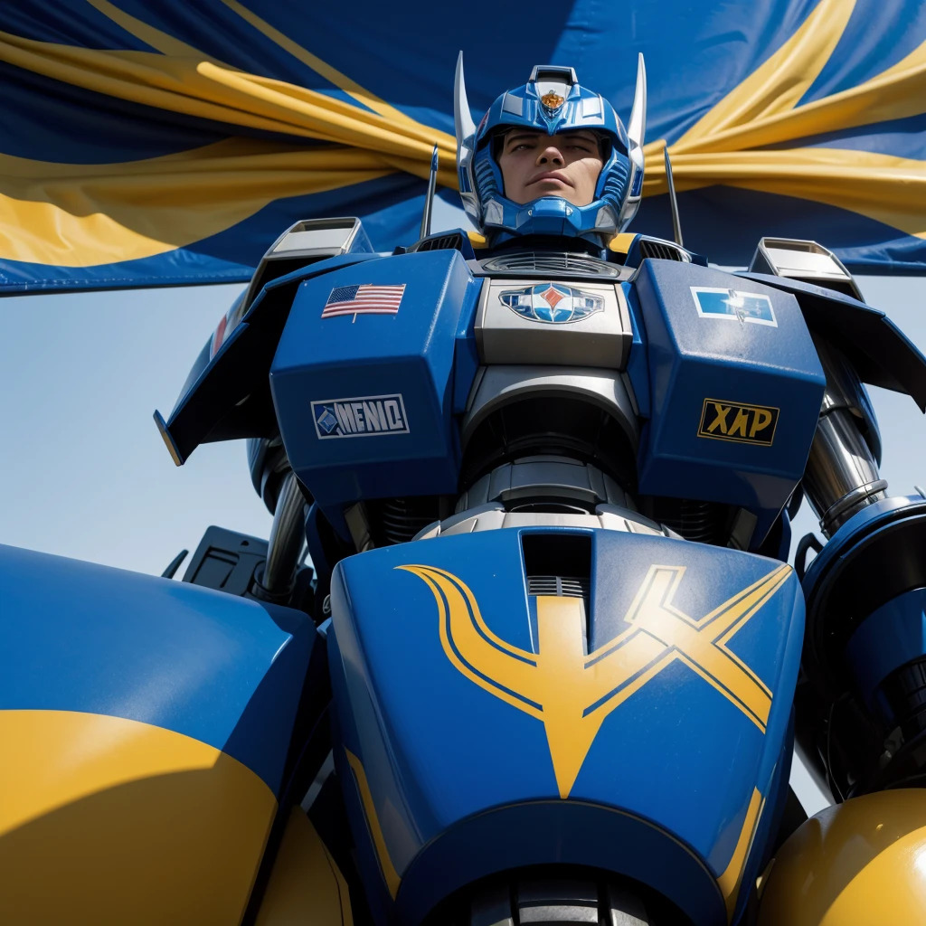 Megazord with Grêmio colors and flag