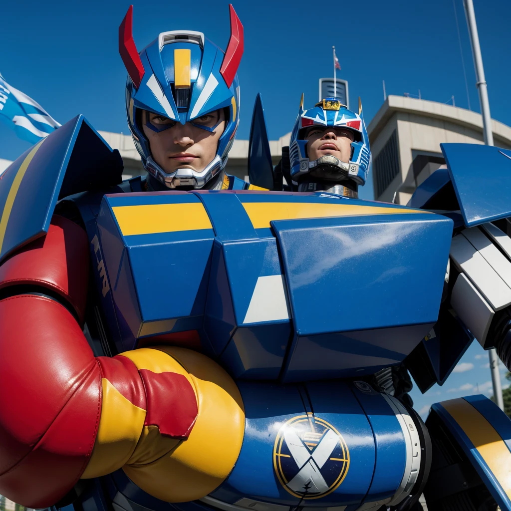 Megazord with Grêmio colors and flag