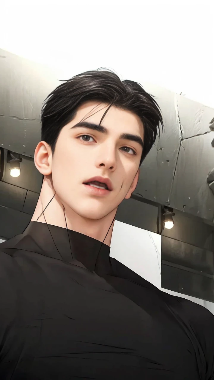 masterpiece, 1boy, adult, handsome, black hair, undercut hair, perfect face, detailed eyes and face, black eyes, clean shaved, muscular, capturing a rural atmosphere, dynamic lighting, unreal engine 5, hd picture,