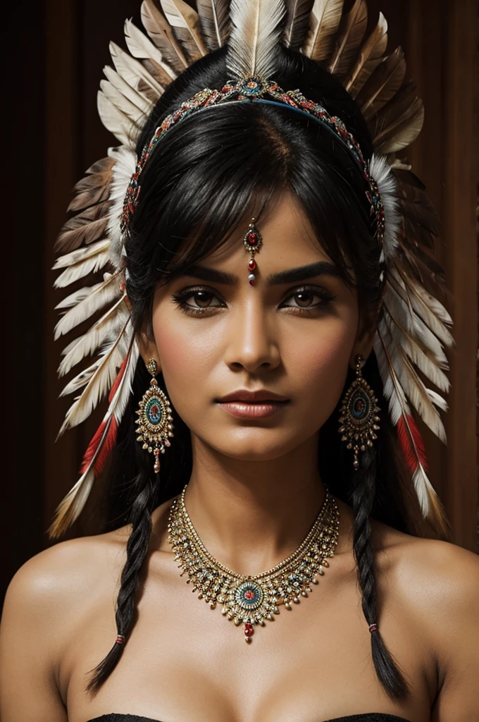 ((best quality)), ((masterpiece)), (detailed), perfect face bitch Amazon indian mystic flowers dark demon