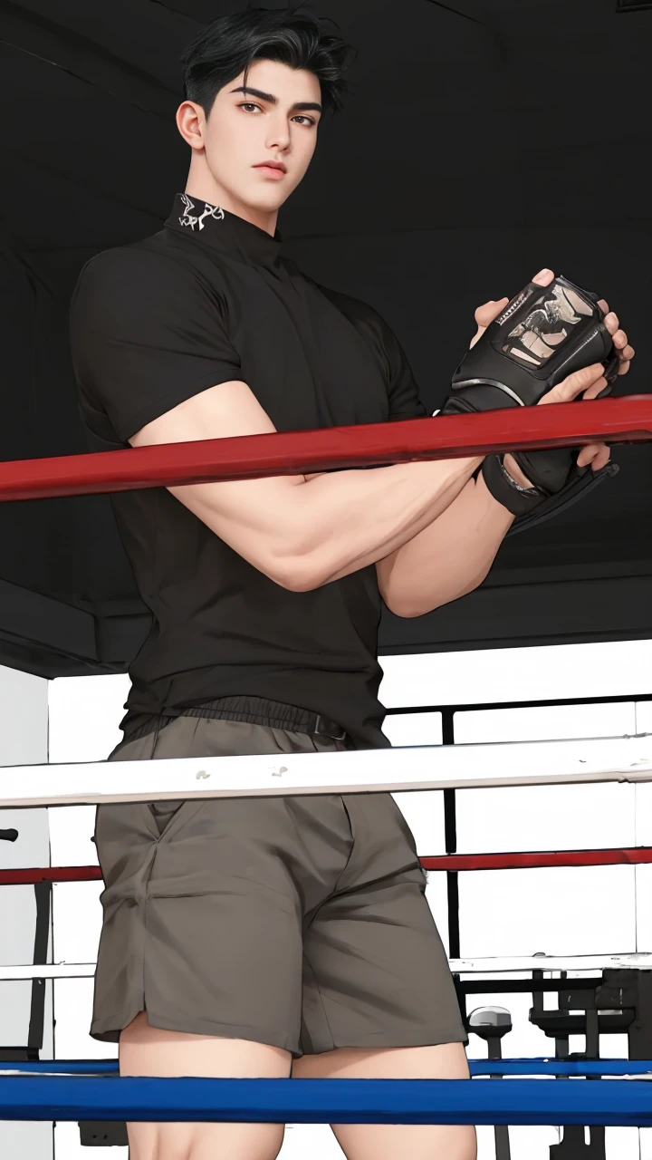 masterpiece, 1boy, adult, handsome, black hair, undercut hair, perfect face, detailed eyes and face, black eyes, clean shaved, muscular, capturing a rural atmosphere, dynamic lighting, unreal engine 5, hd picture,