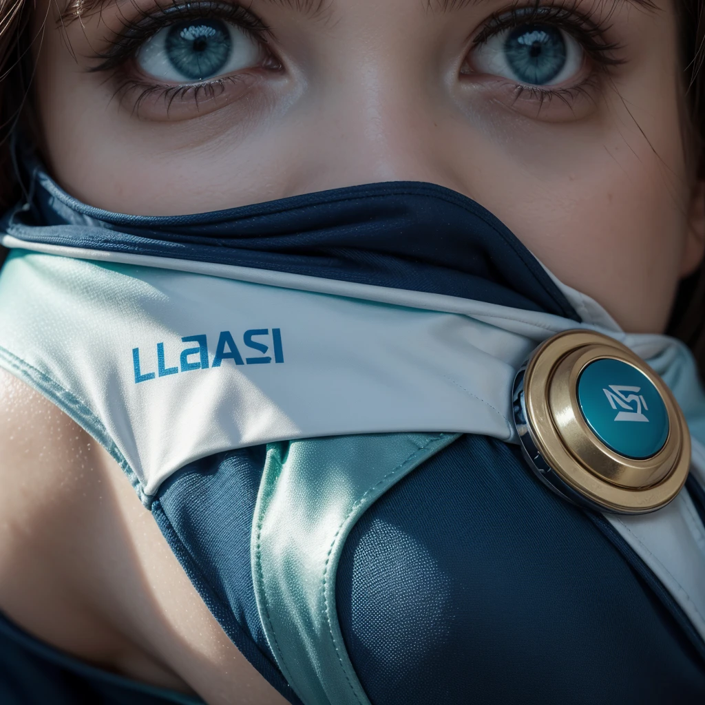 create a logo for a technology company, put company name in the LAURS logo, use metallic blue colors, prata e branco. Place a green on and off button
