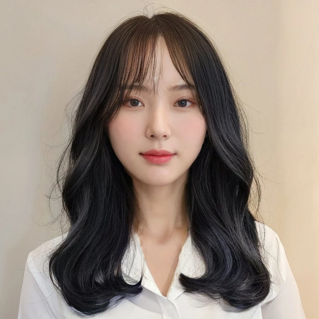 Best Quality, 8k, Masterpiece, (Portrait: 1.3), (photo realistic:1.4), (hyper realistic:1.4), Sharp Focus, looking at viewer, (smoother lighting:1.1), (increase cinematic lighting quality:0.9), realistic lighting, backlighting, light on face, ray trace, (brightening light:1.2), (Increase quality:1.4), sharp detail, (best quality real texture skin:1.4), finely detailed eyes, black_eyes, finely detailed face, 25 year old Korean woman