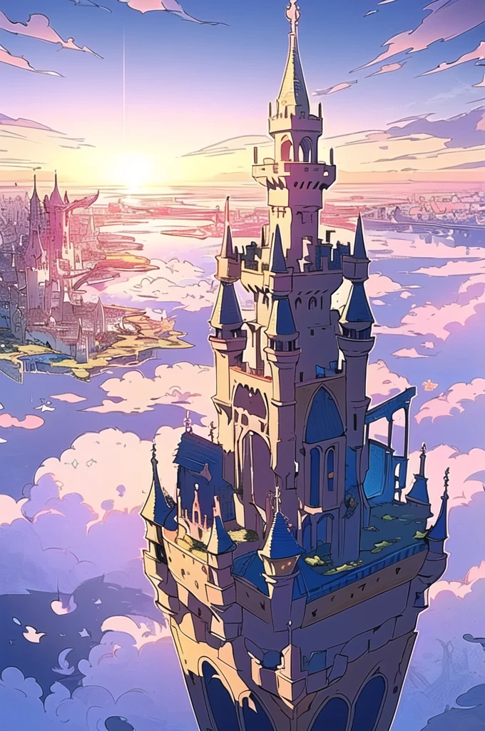 (Extremely detailed floating city:1.3), ((1 detailed mirage-castle floats above the clouds)and(Detailed floats minarets illusion, detailed floats belfry illusion)and(Highly transparent mirage)and(Detailed view of the base of the Mirage castle)),ultra-detailed,extremely detailed and beautiful, sky and white cloud and sunset glow background,ultra-detailed birds, (floating city in bloom, Floating petals, blooming gardens in the sky, many vines on the wall:1.2)
Imagination, dream
/=
1 girl, (1 girl at floating city:1.3), (solo),red hair ,(Super wide Angle lens), (back), behind head, white dress, (full body), (bare feet), (Backless dress), the girl away from camera, Holy Light,