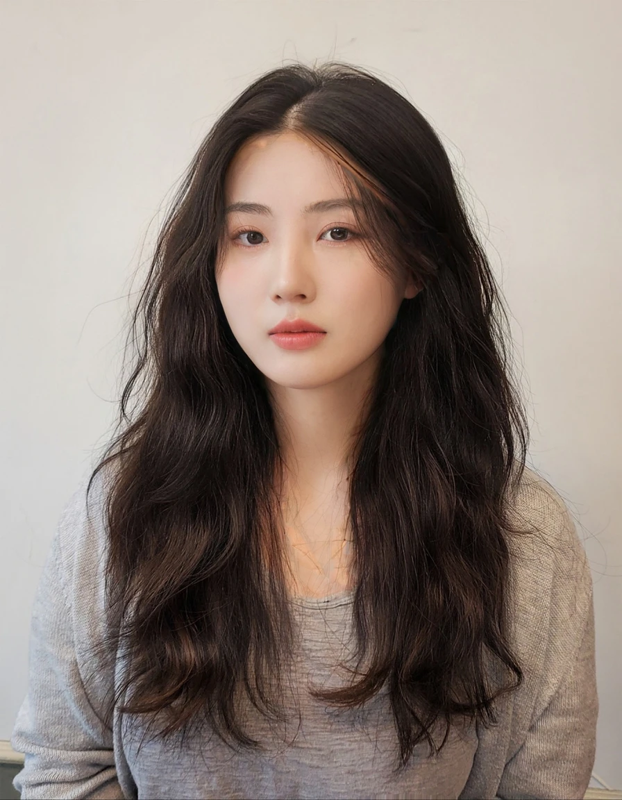 Best Quality, 8k, Masterpiece, (Portrait: 1.3), (photo realistic:1.4), (hyper realistic:1.4), Sharp Focus, looking at viewer, (smoother lighting:1.1), (increase cinematic lighting quality:0.9), realistic lighting, backlighting, light on face, ray trace, (brightening light:1.2), (Increase quality:1.4), sharp detail, (best quality real texture skin:1.4), finely detailed eyes, black_eyes, finely detailed face, 25 year old Korean woman