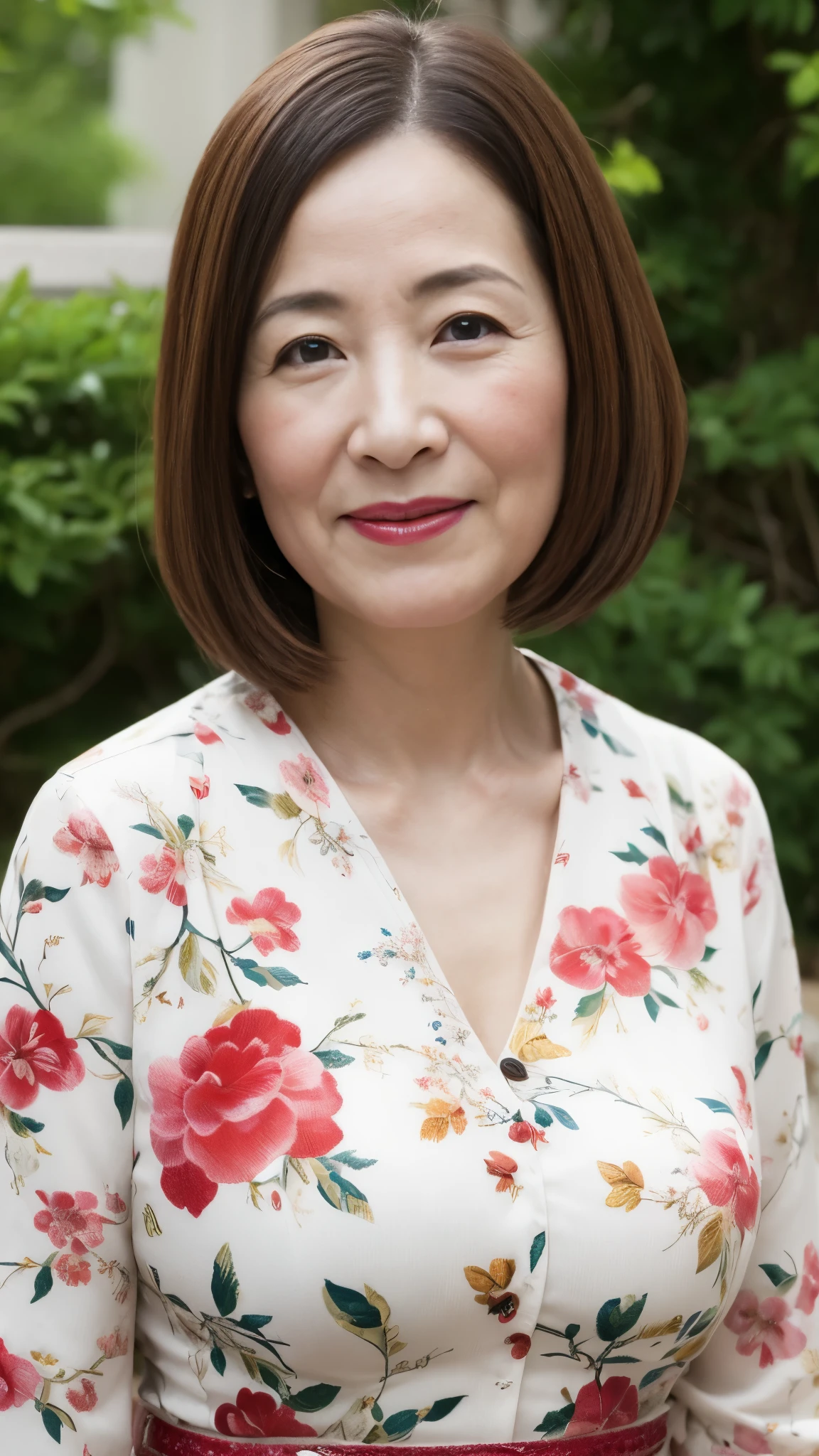 ID photo, Mature Woman, Our eyes met, Japanese painting gravure, senior citizen, Draw lips correctly, Red lipstick, No discomfort, 120 years old, 16K, Highest quality, Very detailed, Realistic, Very detailed肌, (Japanese), alone, Large Breasts, Neighborhood Wife, Glamour, sexy, Chromo White Skin, Staring straight ahead,
