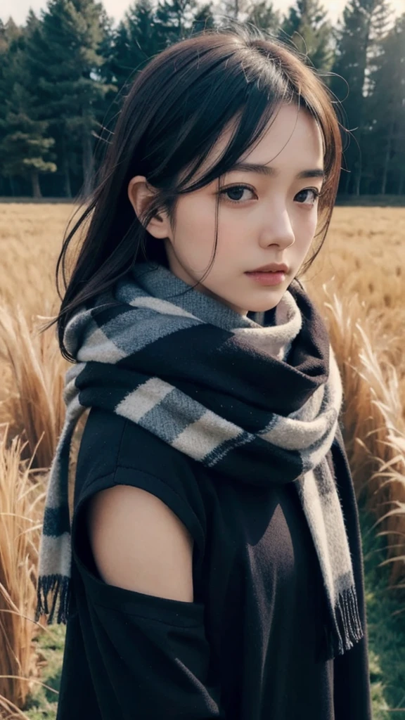 8k, best quality, masterpiece, realistic, ultra detail, photo realistic, Increase quality,
a photo of a girl standing in a field with a scarf, in the style of dark and brooding designer, voluminous mass, photobash, serene faces, jagged edges, navy, natural beauty, close-up shot
大きな胸, ツインテール, 長い髪,