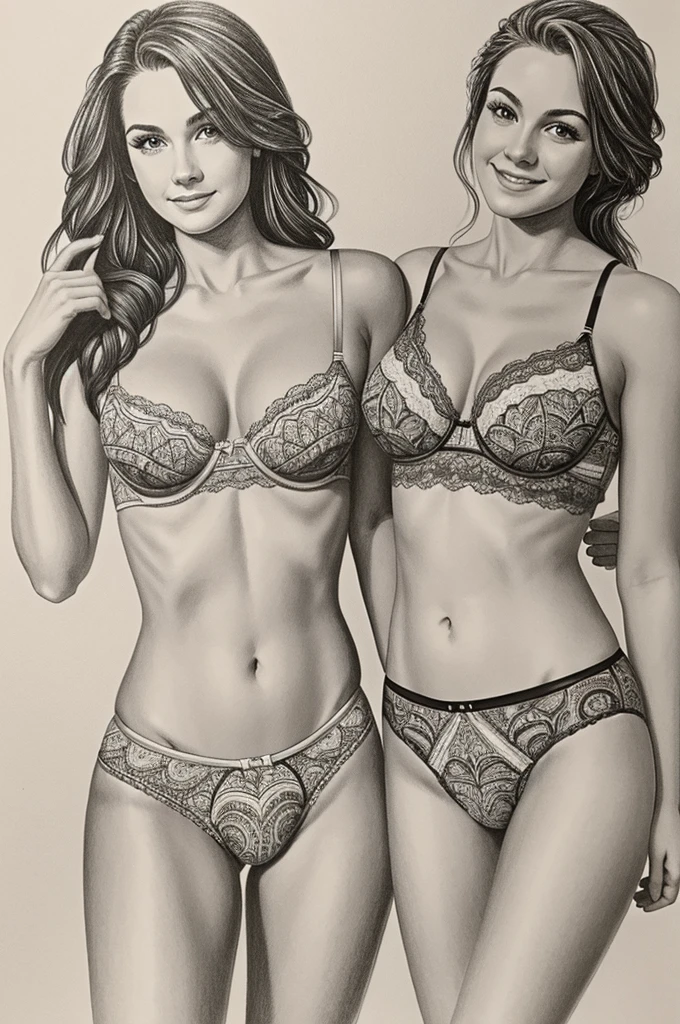 The drawing Martines in underwear