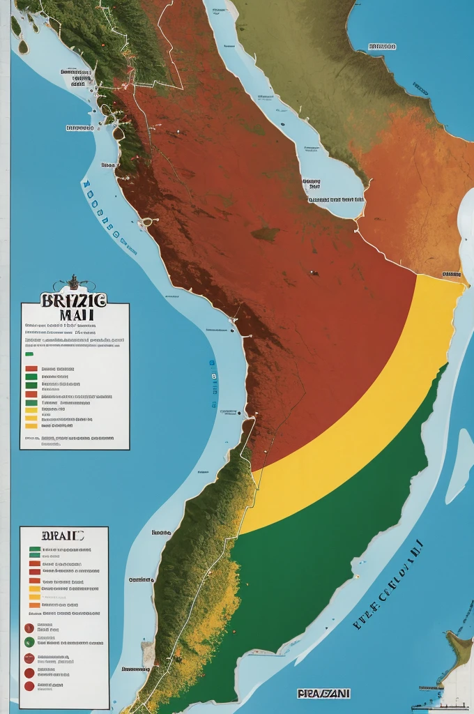 Map of Brazil red smoke