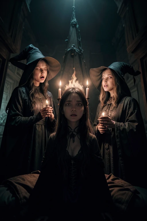 The master witches, ancient beings shrouded in mystery and power, had sworn to protect the ancient secrets of dark magic at all costs. When they learned of the young witch's decision to abandon the practice of the occult arts, they saw it as a direct challenge to their authority. Gathered in council in the shadows of the afterlife, the master witches invoked ancient rituals to cast curses upon the deserter. Their screams echoed through the dark dimensions, calling for vengeance and retribution. Each of them whispered words of hatred and nefarious spells, sending waves of dark energy to hunt the disobedient young witch. Thus began the relentless pursuit, and the young woman found herself entangled in a nightmare from which she could barely escape.