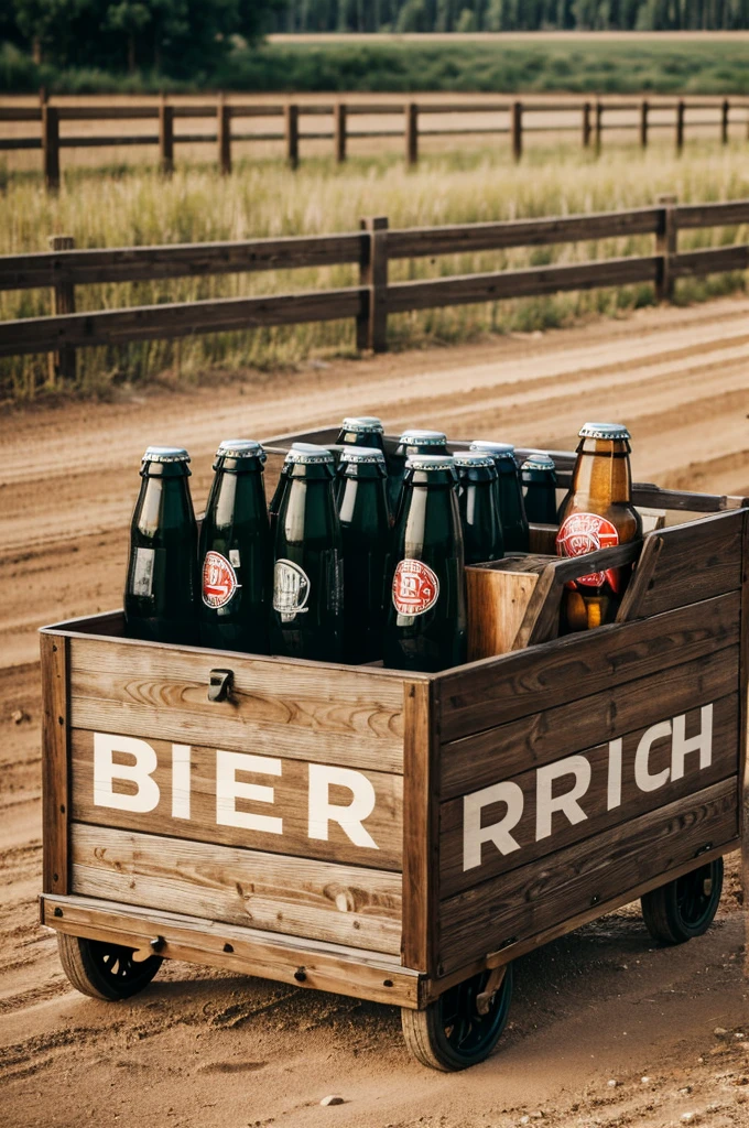 Logo With tracks a beer jar in a wagon