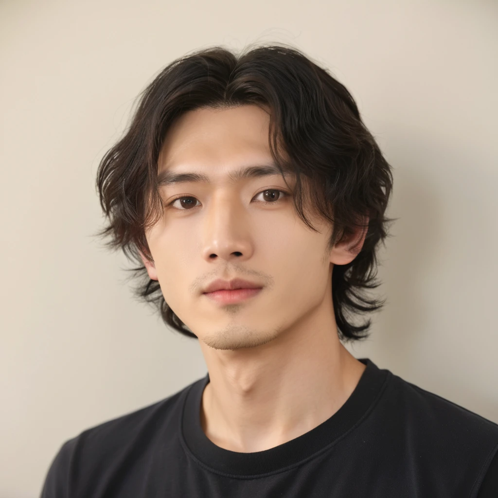 Best Quality, 8k, Masterpiece, (Portrait: 1.3), (photo realistic:1.4), (hyper realistic:1.4), Sharp Focus, looking at viewer, (smoother lighting:1.1), (increase cinematic lighting quality:0.9), realistic lighting, backlighting, light on face, ray trace, (brightening light:1.2), (Increase quality:1.4), sharp detail, (best quality real texture skin:1.4), finely detailed eyes, black_eyes, finely detailed face, 25 year old Korean man, (white formal_shirt:1.4), (Create an image maintaining the original base model hairstyle:1.5)