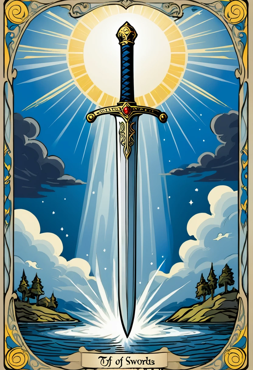 Ace of swords, tarot card, 