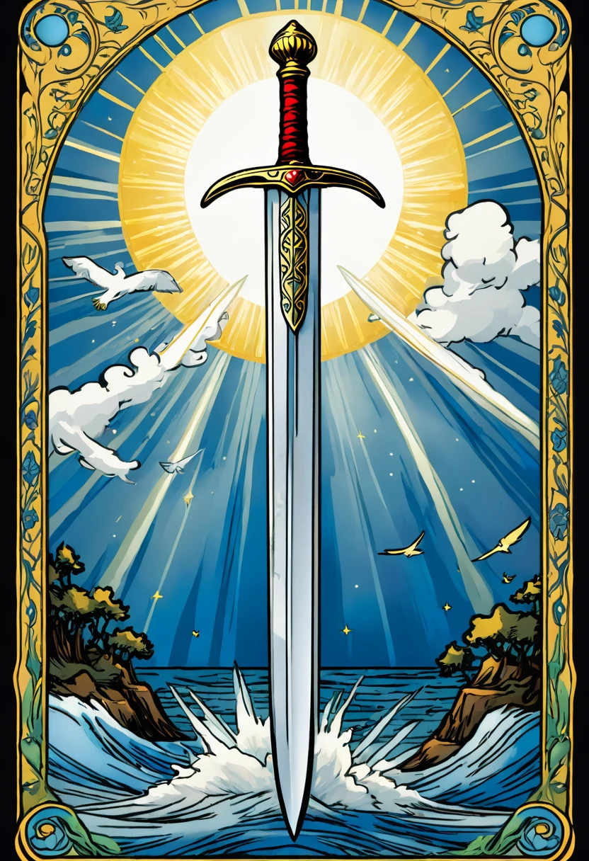 Ace of swords, tarot card,