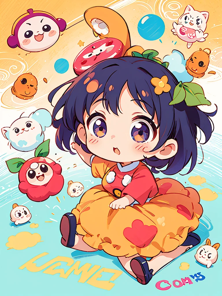 Takashi Yanase style, Kawaii Design, The most beautiful girl of all time、chibi, (((Uncle Jam))), Anpanman