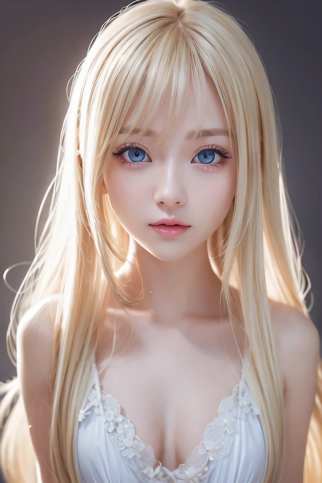 Beautiful Scandinavian girl with beautiful shiny light blonde hair.、Sexy and very beautiful shiny pretty face、Beautiful, glowing skin、Mysterious blonde light reflecting dazzlingly、Beautiful, cute and sexy, shining pale bright sky blue big eyes、Very big eyes、Beautiful super long shiny silky blonde hair、Swing your bangs in front of your eyes、Sexy 16 year old cute little beautiful girl、Blonde hair above the eyes、片Blonde hair above the eyes、Blonde hair between the eyes、Cheek highlighter、Small Face Beauty