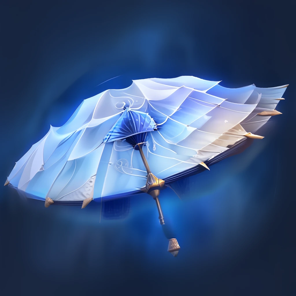 A blue parasol，Retro，Classic umbrella，