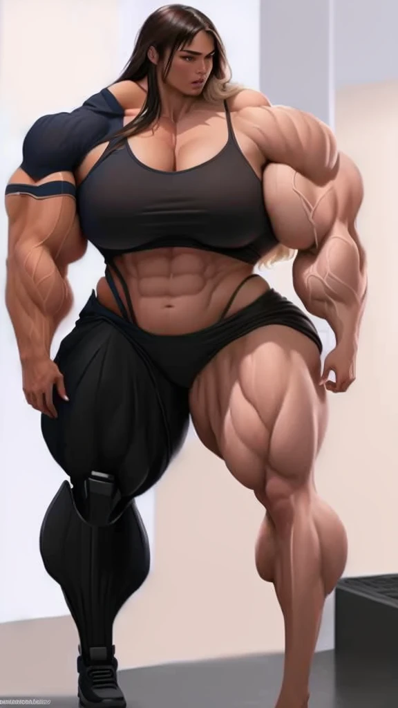 plump woman with huge chest stands next to a man, big muscles, tall and muscular, muscular! fancy, muscular girl, muscular and corpulent, big muscles, bursting with muscles, big muscle, huge muscles, huge muscles, extremamente musculoso, strong and tall, muscular!, feminine and muscular, muscular!!, muscular!!!, muscular!! Sci-fi