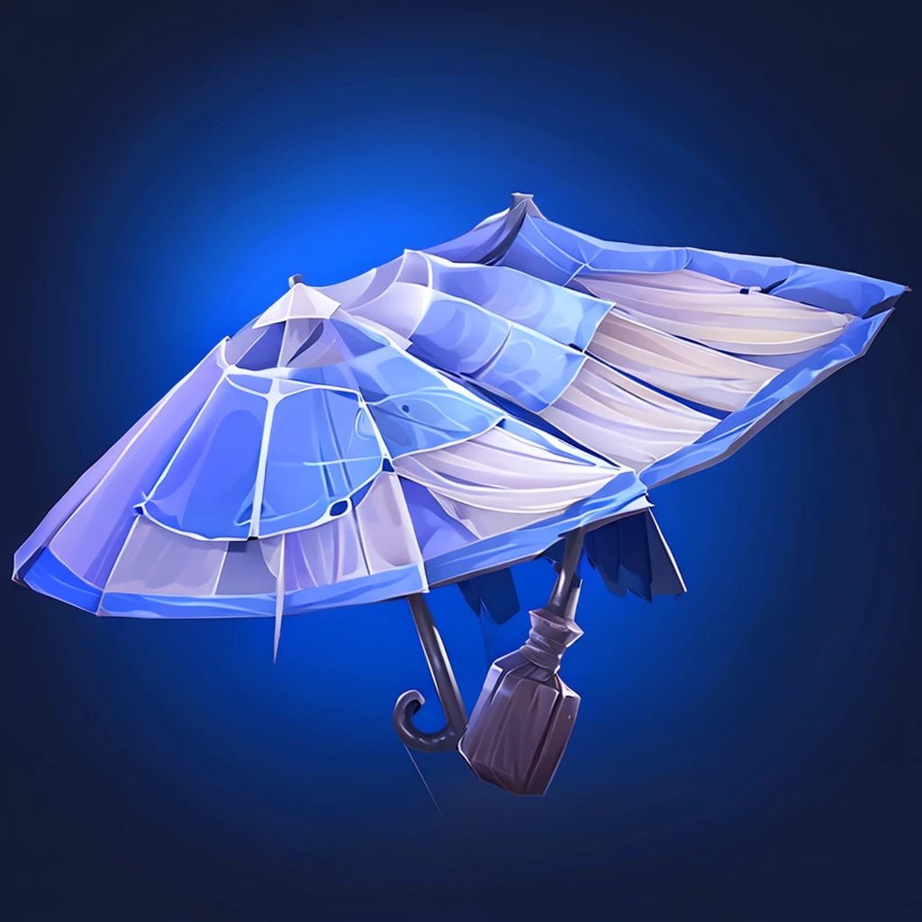 A blue parasol，Retro，Classic umbrella，