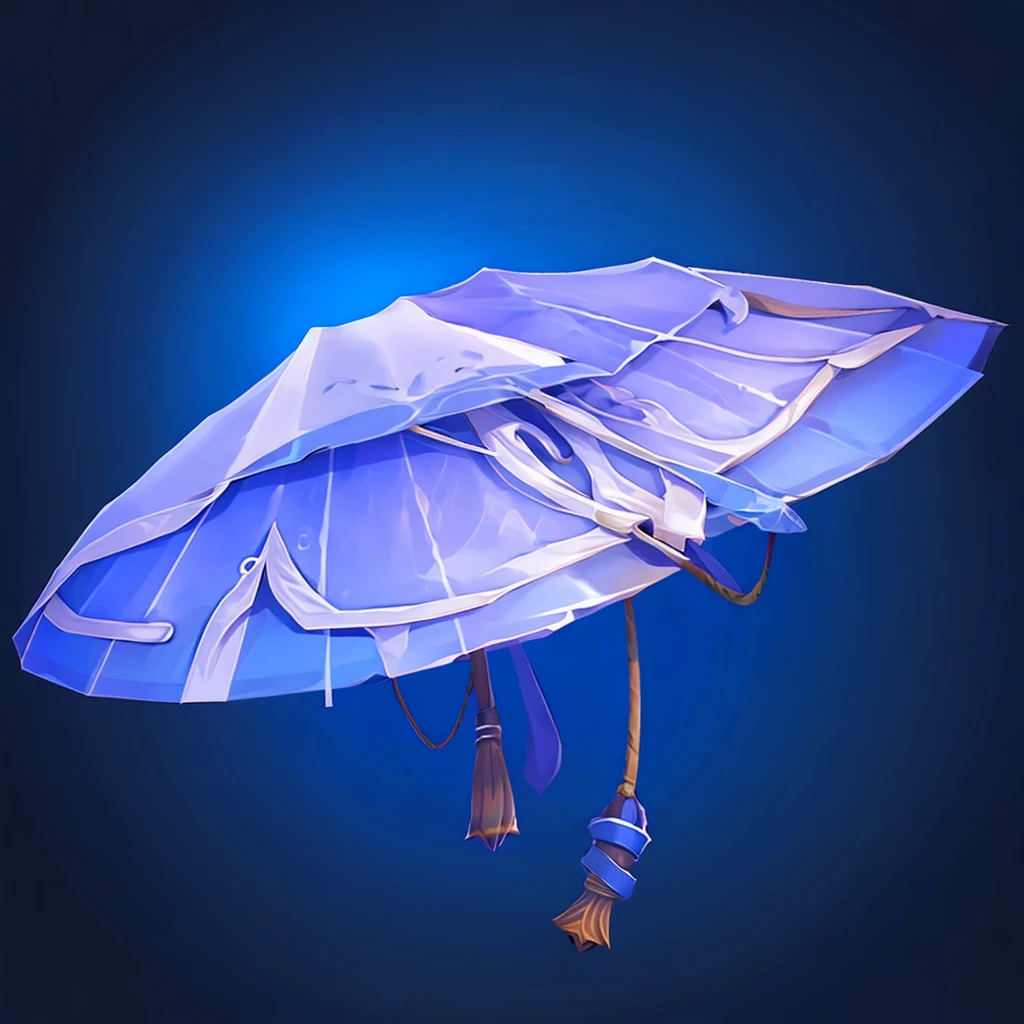 A blue parasol，Retro，Classic umbrella，