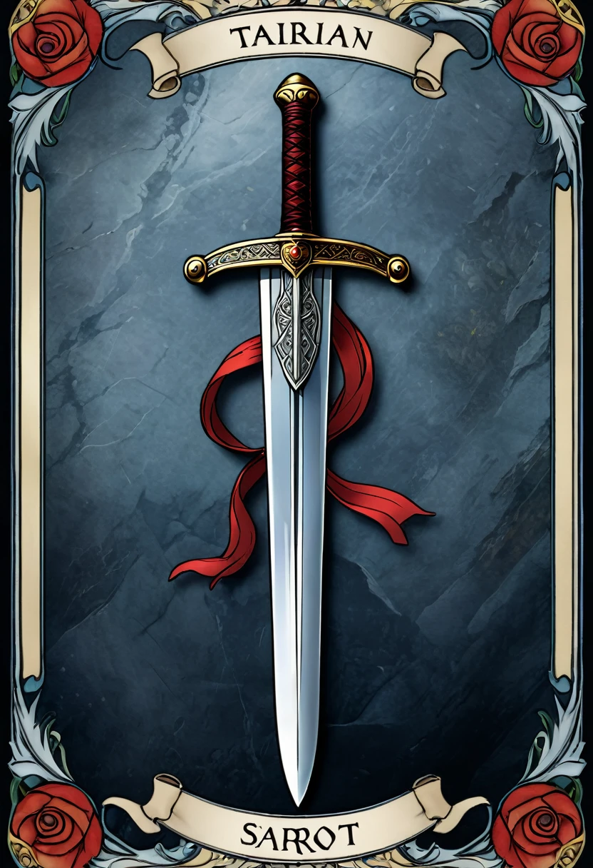 Two of swords, tarot card, tartarian style, very realistic
