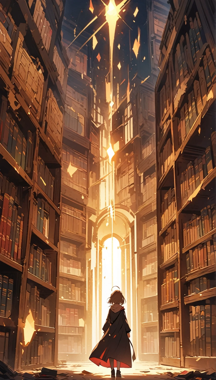 Many books are falling