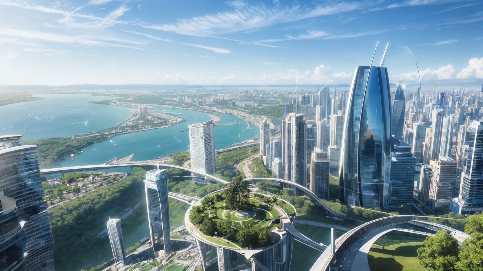 (Best quality,4K,8K,A high resolution,Masterpiece:1.2),Ultra-detailed,(Realistic,Photorealistic,photo-realistic:1.37),Futuristic floating city,Futuristic technology,Huge urban high-tech tablet platform,Airship,Floating in the sky,Futuristic city,Small airships around,High-tech hemispherical platform,Colorful lights,Advanced architecture,modernn architecture,skyscrapper,Access the cloud,Scenic beauty,view over city,Impressive design,Blend seamlessly with nature,energetic and vibrant atmosphere,Futuristic transportation system,Parking is suspended,Transparent path,Lush greenery,Sky gardens,cascading waterfalls,Magnificent skyline,reflections on the water,Sparkling river,Architectural innovation,futuristic skyscrapers,Transparent dome,The shape of the building is unusual,Elevated walkway,Impressive skyline,Glowing lights,Futuristic technology,Minimalist design,Scenic spots,Panoramic view,Cloud Piercing Tower,Vibrant colors,epic sunrise,epic sunset,Dazzling light display,magical ambiance,The future city,Urban Utopia,LuxuryLifestyle,Innovative energy,sustainable development,Smart city technology,Advanced infrastructure,Tranquil atmosphere,Nature and technology live in harmony,Awesome cityscape,Unprecedented urban planning,Architecture connects seamlessly with nature,High-tech metropolis,A cutting-edge engineering marvel,The future of urban living,Visionary architectural concept,Energy-efficient buildings,Harmony with the environment,A city floating above the clouds,Utopian dreams become reality,The possibilities are endless,State-of-the-art transportation network,Green energy integration,Innovative materials,Impressive holographic display,Advanced communication system,Breathtaking aerial view,Quiet and peaceful environment,Modernist aesthetics,Ethereal beauty