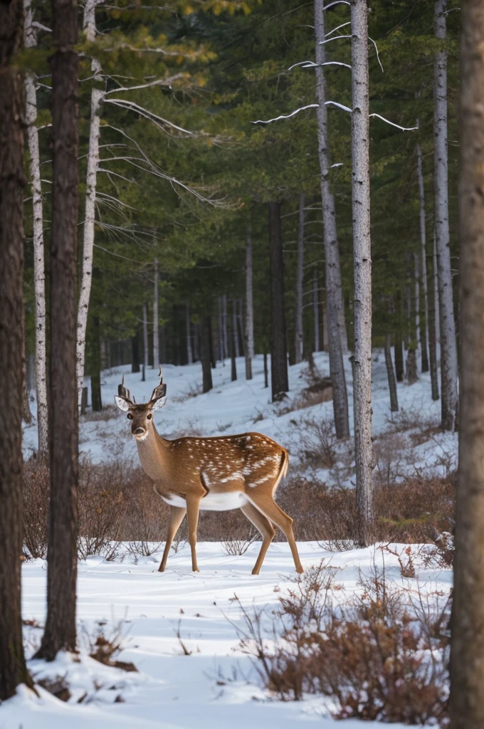 Deer that blends into the forest